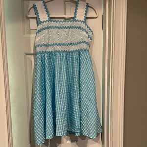 Pink Lily Blue and White Gingham Mini Dress